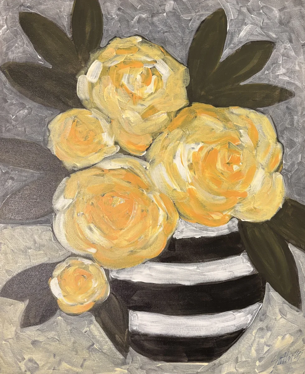 Golden Roses painting