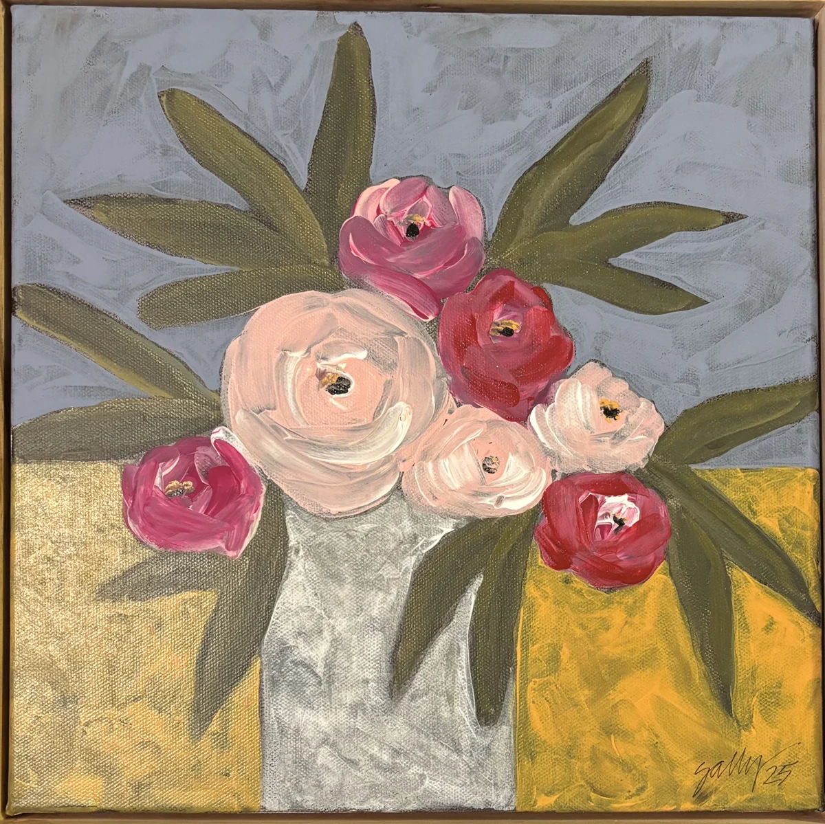Quiet Bloom — framed floral painting