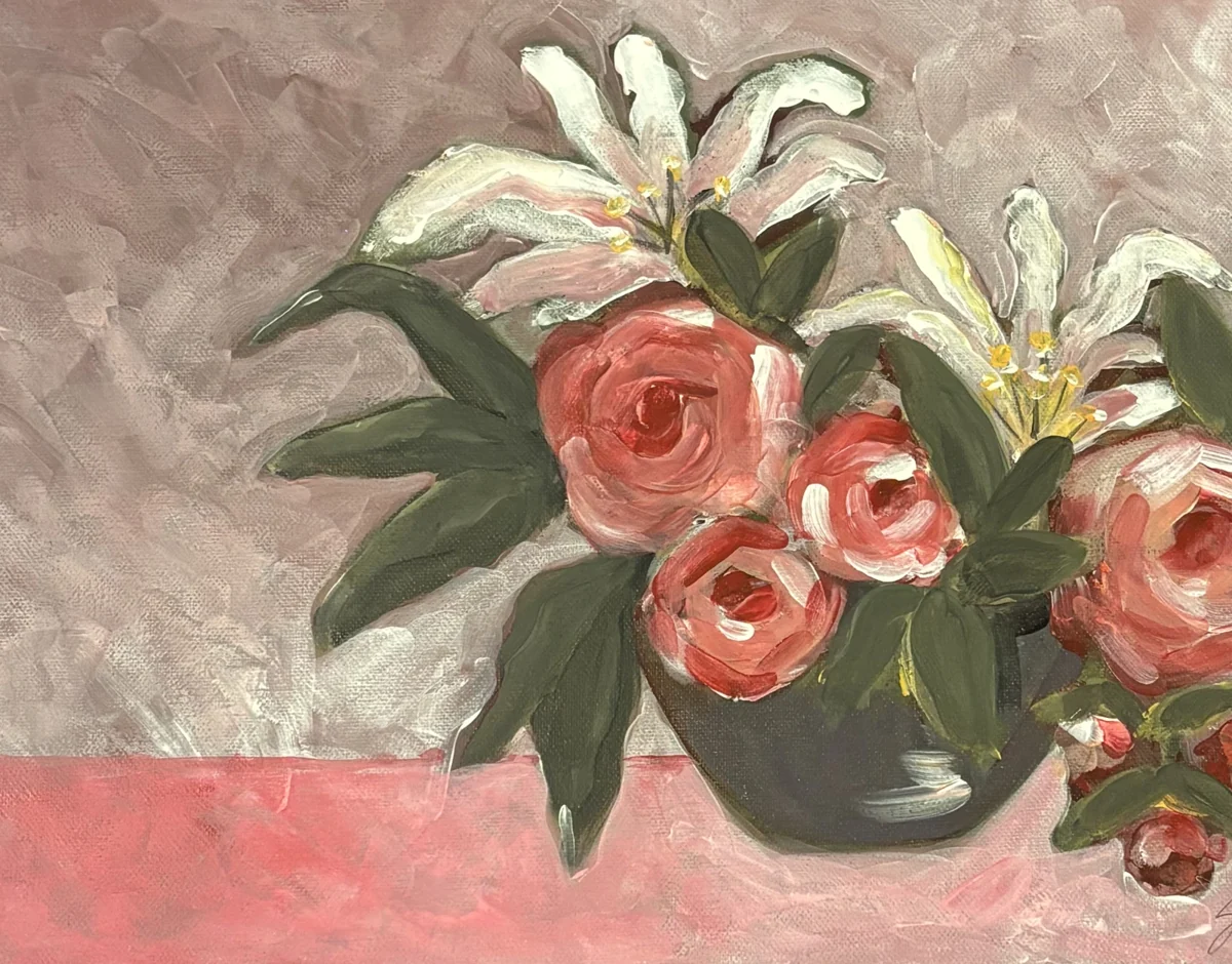 Lilies and Roses by Sally